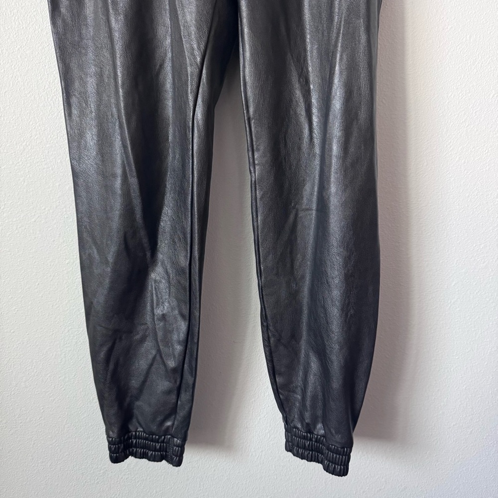 SPANX Black Faux Leather Joggers - Picture 5 of 14